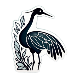 crane leaf SVG PNG design with clean design elements