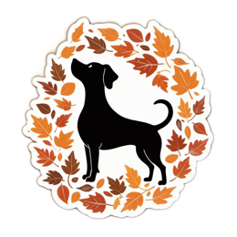 nature autumn SVG PNG design with black and orange floral elements