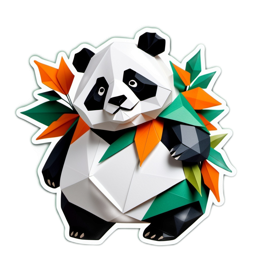 panda artistic leaves SVG PNG design with clean design elements