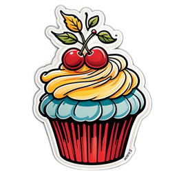 cupcake cherries SVG PNG design with clean design elements
