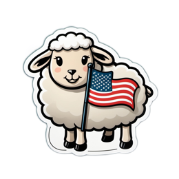 sheep flag sticker SVG PNG design with clean design elements