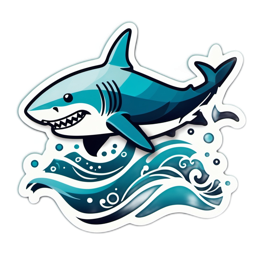 shark waterwaves SVG PNG design with clean design elements