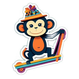 fantasy monkey scooter SVG PNG design with clean design elements