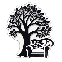 tree chair SVG PNG design with clean design elements
