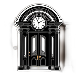 door clock elegance SVG PNG design with clean design elements
