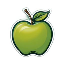 greenapple sticker SVG PNG design with clean design elements