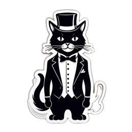 fashion black cat tuxedo SVG PNG design with clean design elements