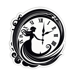 clock woman SVG PNG design with clean design elements