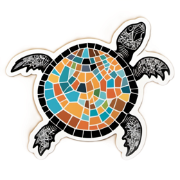 mosaic turtle SVG PNG design with clean design elements