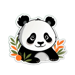 panda stickers SVG PNG design with clean design elements