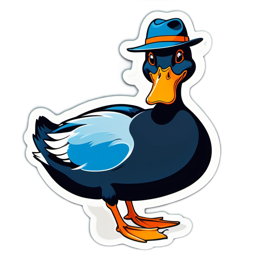 dapper duck sticker SVG PNG design with clean design elements