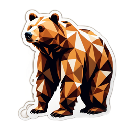 bear polygonal SVG PNG design with clean design elements