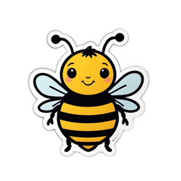 cute bee sticker SVG PNG design with clean design elements