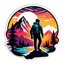 hiking sunset SVG PNG design