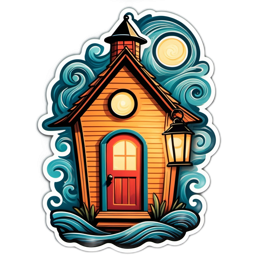 fantasy house wave SVG PNG design with clean design elements
