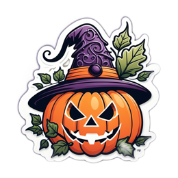pumpkin hat vines SVG PNG design with orange and green floral elements