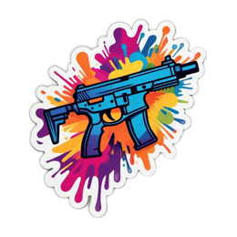 gun sticker colorful SVG PNG design with clean design elements