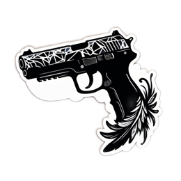 sticker gun feather SVG PNG design