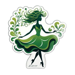 fashion sticker floral SVG PNG design with green floral elements