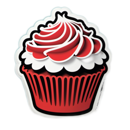 cupcake red frosting SVG PNG design with clean design elements