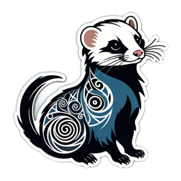 artistic ferret SVG PNG design with clean design elements