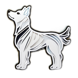 paper dog SVG PNG design with clean design elements