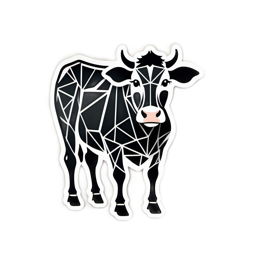 cow geometric SVG PNG design with clean design elements