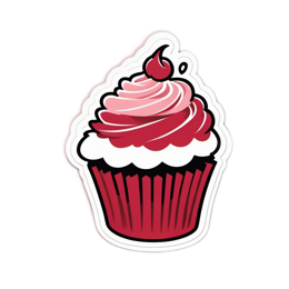 cupcake redfrosting decoration SVG PNG design with clean design elements
