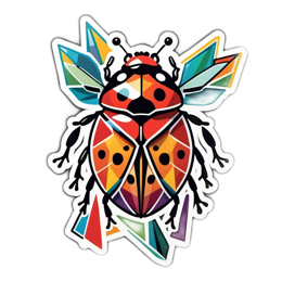 sticker colorful beetle SVG PNG design with clean design elements
