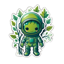 astronaut greenery character SVG PNG design