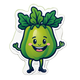 sticker friendly green pepper SVG PNG design with clean design elements