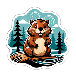animals beaver SVG PNG design with clean design elements