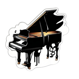 piano music sticker SVG PNG design with clean design elements