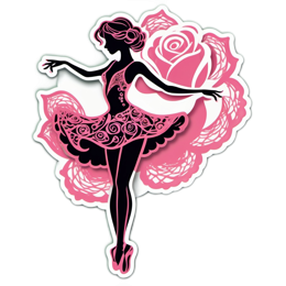 ballet dancer roses SVG PNG design