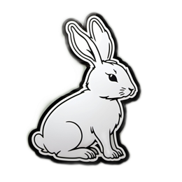 rabbit outline graphics SVG PNG design with clean design elements