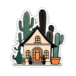 plant house cactus SVG PNG design with clean design elements