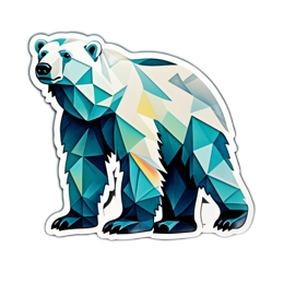 artistic polarbear SVG PNG design with clean design elements