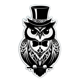 owl artistic SVG PNG design with clean design elements