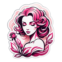 illustration rose floral SVG PNG design with pink and red floral elements