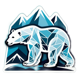 polar bear mountains SVG PNG design with clean design elements
