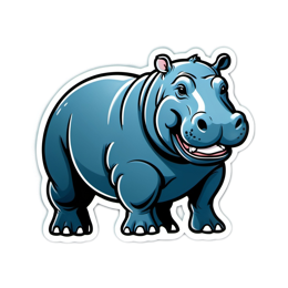 illustration hippopotamus SVG PNG design with clean design elements
