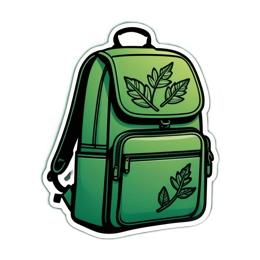 backpack leaves SVG PNG design with clean design elements