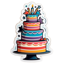 cake colored stars SVG PNG design