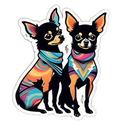 colorful chihuahuas SVG PNG design with clean design elements