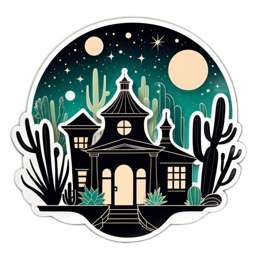 charming house night sky SVG PNG design with clean design elements