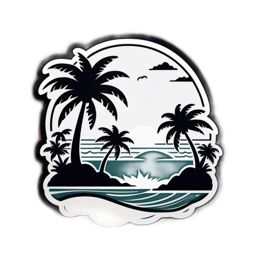 island palm tree SVG PNG design with clean design elements