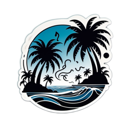 palm trees ocean SVG PNG design