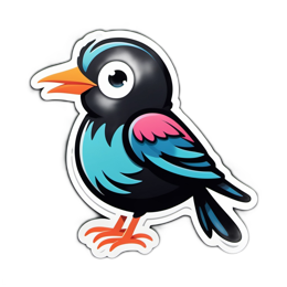 bird cartoon SVG PNG design with clean design elements