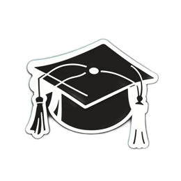graduation cap black SVG PNG design with clean design elements