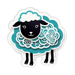 sheep colors SVG PNG design with clean design elements